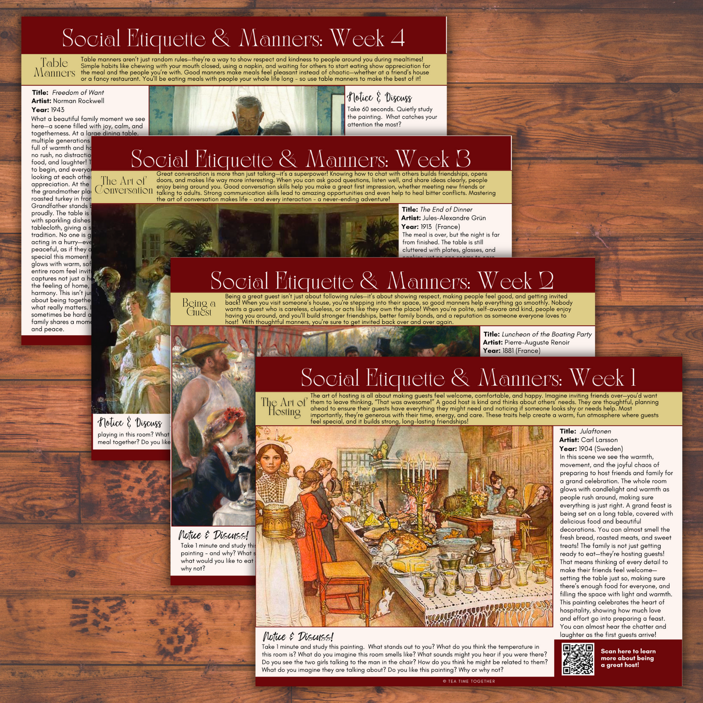Etiquette & Manners Tea Time Guides