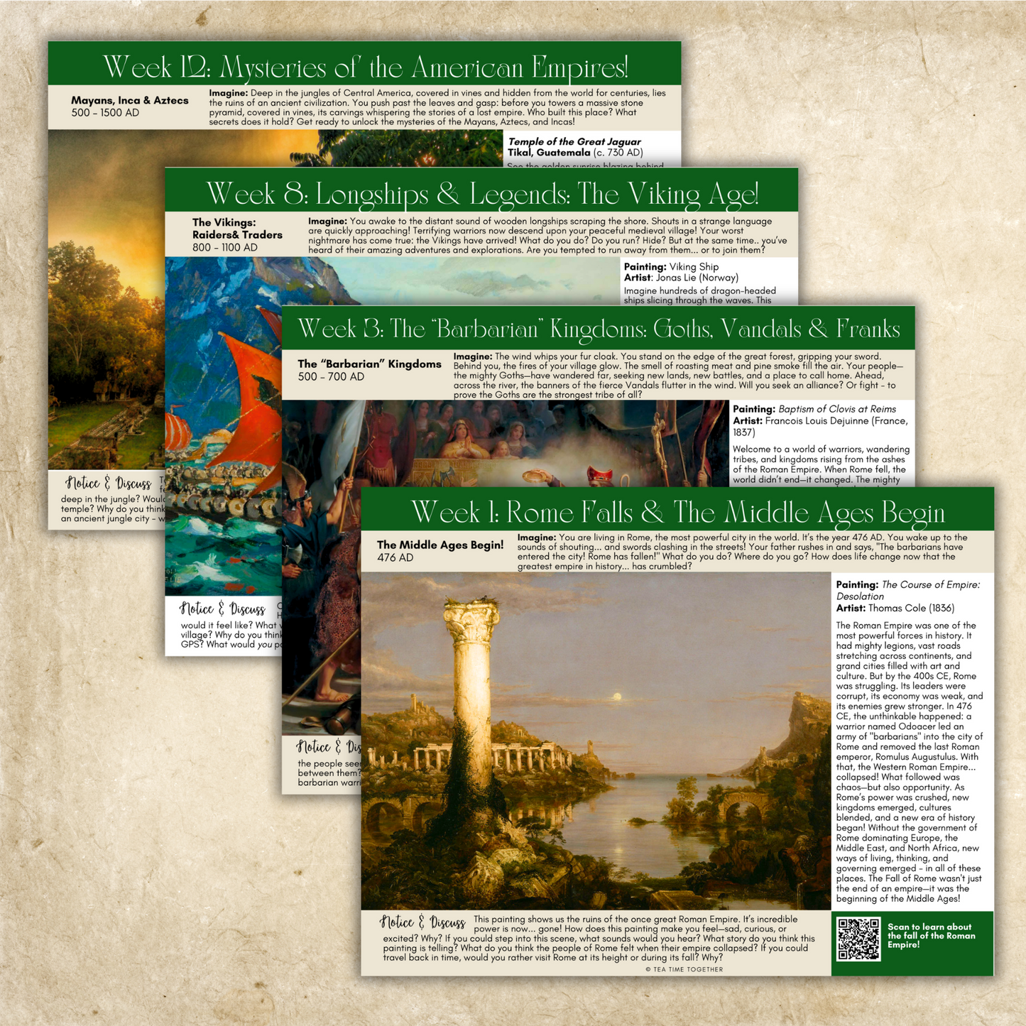 SMALL CO-OP/Group Bundle: Middle Ages History Full Set -24 Weeks (for 5 or fewer families) (Copy)