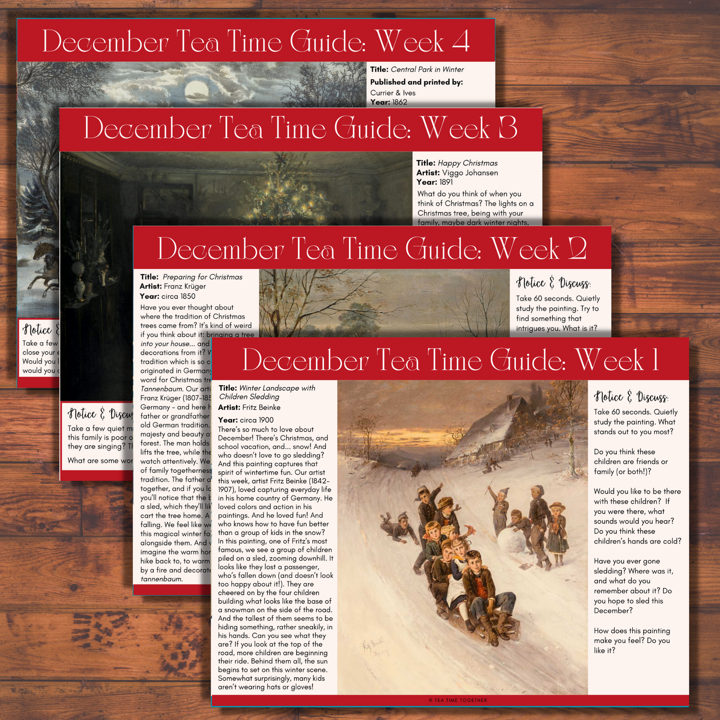 BUNDLE! December & Advent Tea Time Guides | Art, Poetry & Classical Music