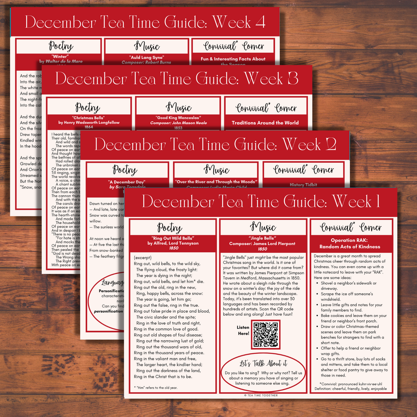 BUNDLE! December & Advent Tea Time Guides | Art, Poetry & Classical Music