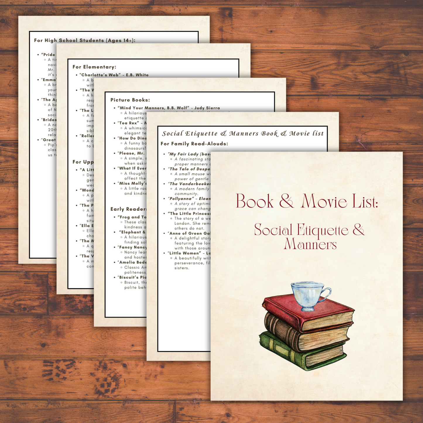 Etiquette & Manners Tea Time Guides