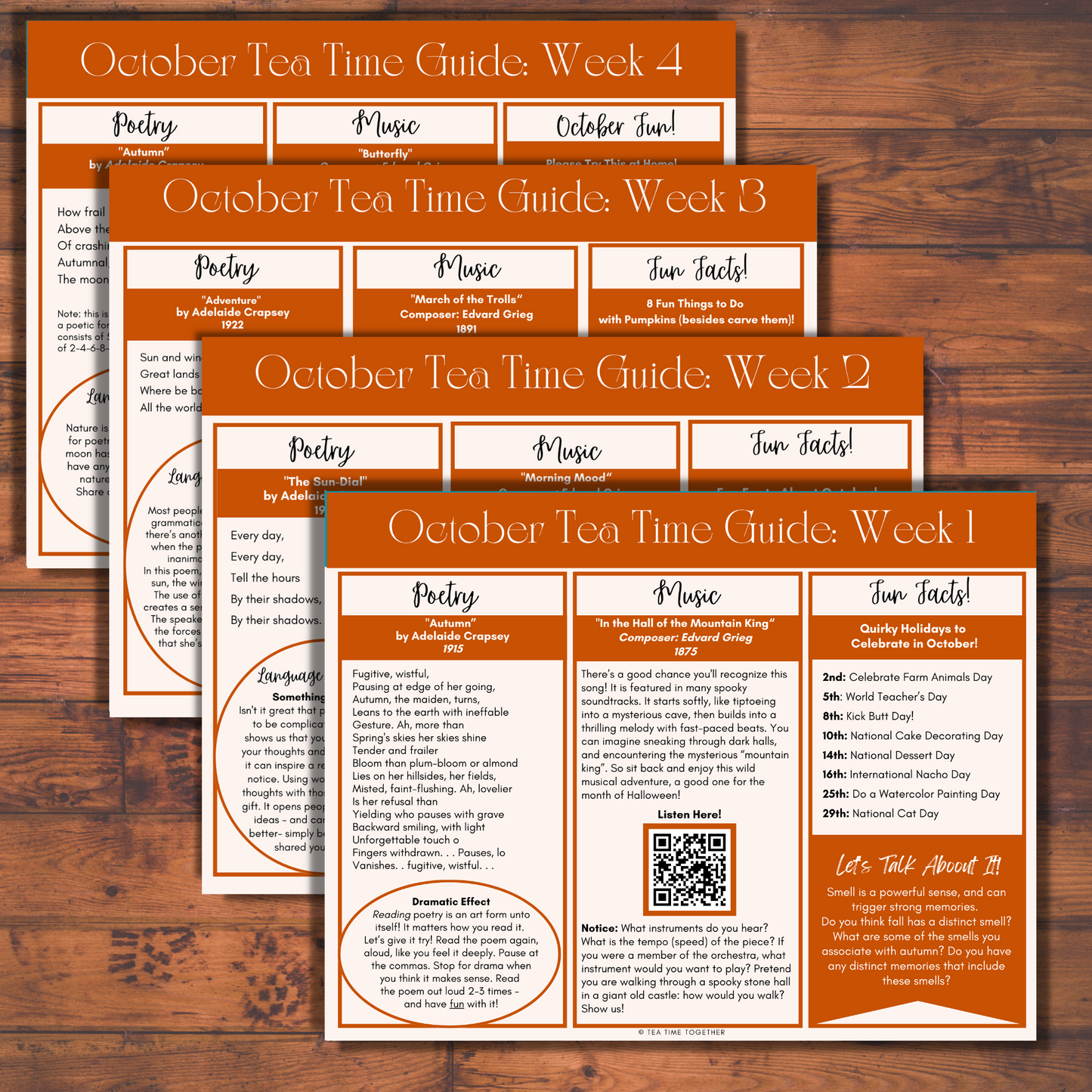 October Tea Time Guides | Art, Poetry & Classical Music