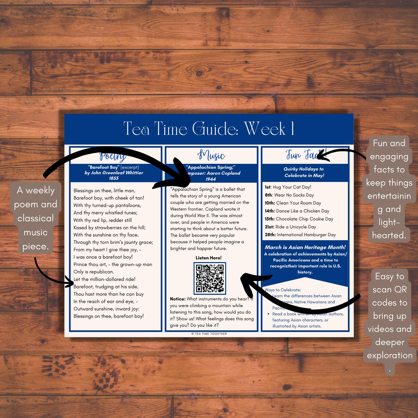 Bundle: 1 Year (13 sets) of Tea Time Together™ Seasonal Guides | Art, Poetry & Classical Music