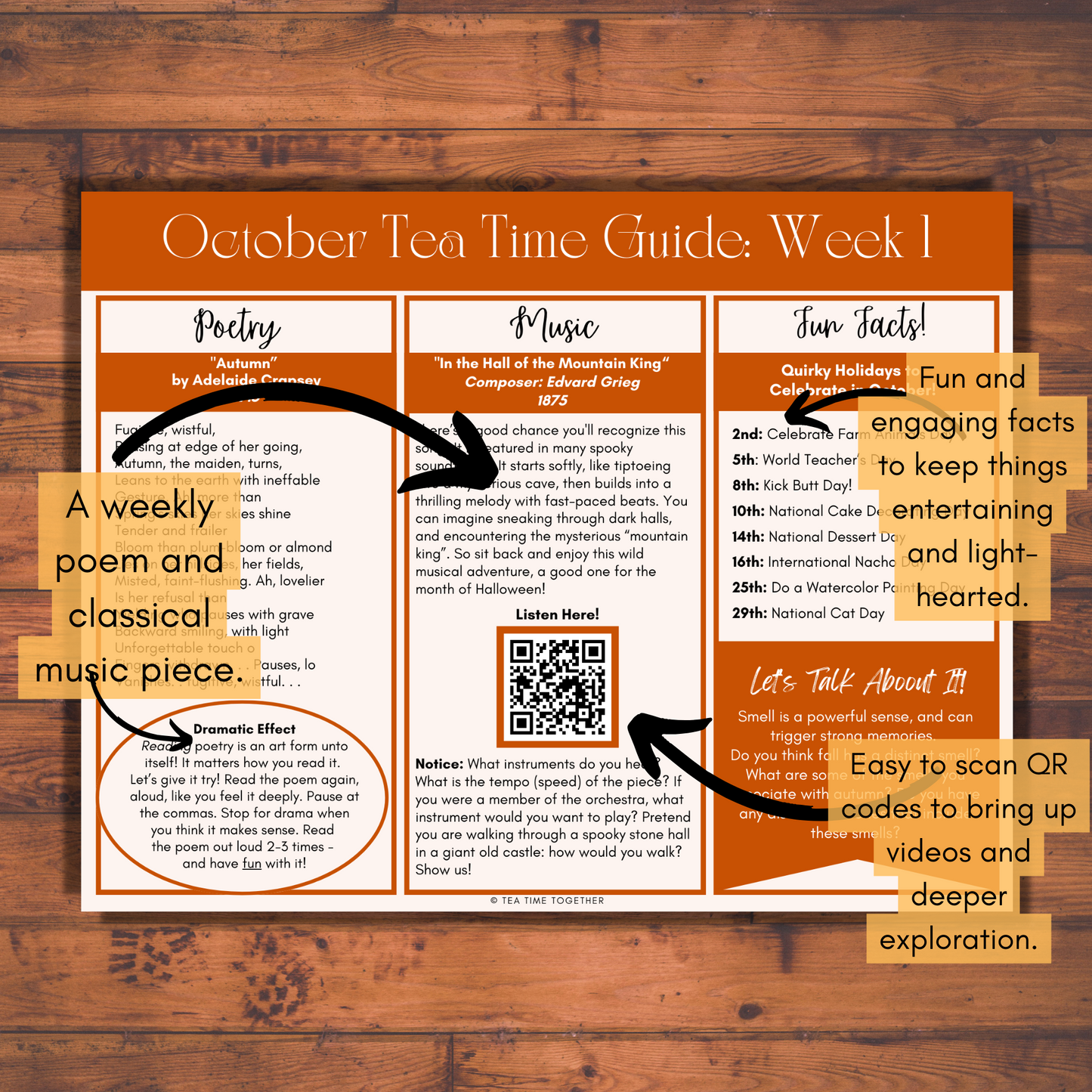 October Tea Time Guides | Art, Poetry & Classical Music