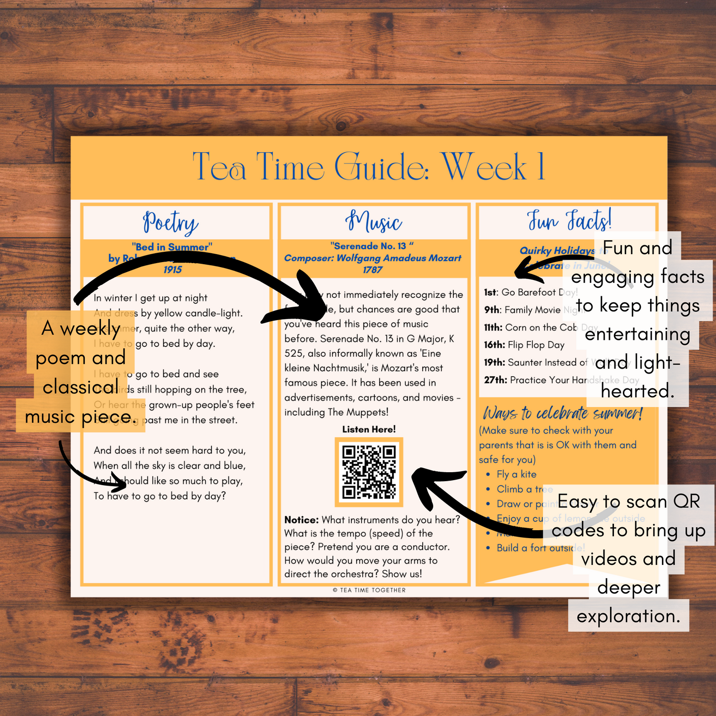 June Tea Time Guides | Art, Poetry & Classical Music