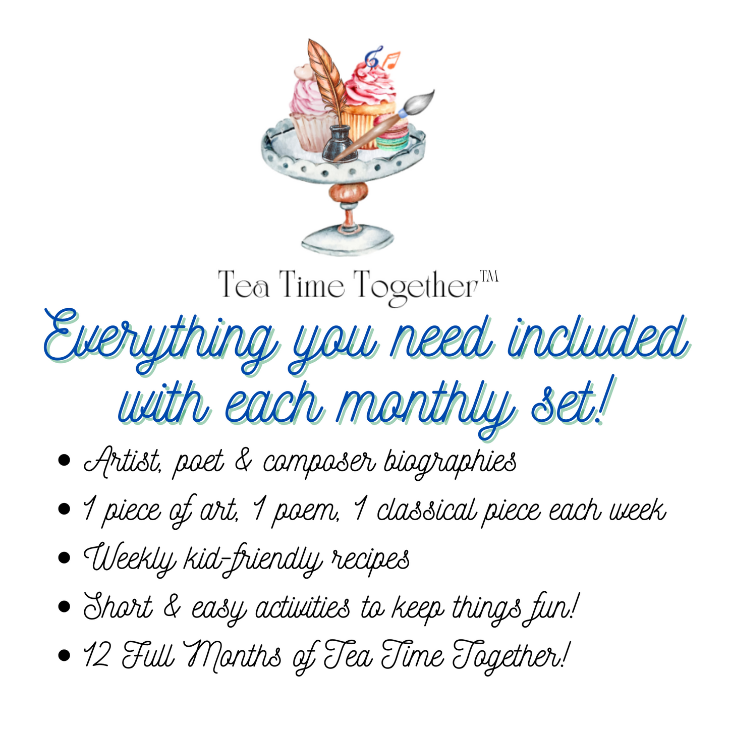 Bundle: 1 Year (13 sets) of Tea Time Together™ Seasonal Guides | Art, Poetry & Classical Music