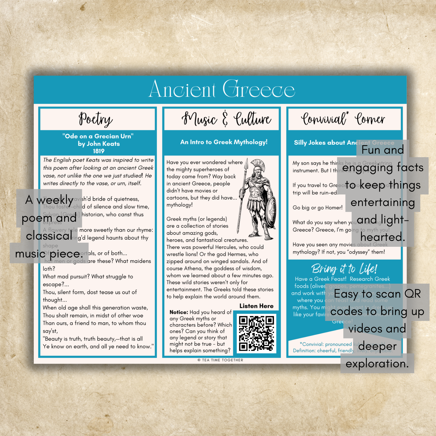SMALL CO_OP/Group (less than 5 families) Bundle: Ancient History Tea Time Full Set (9 Units)