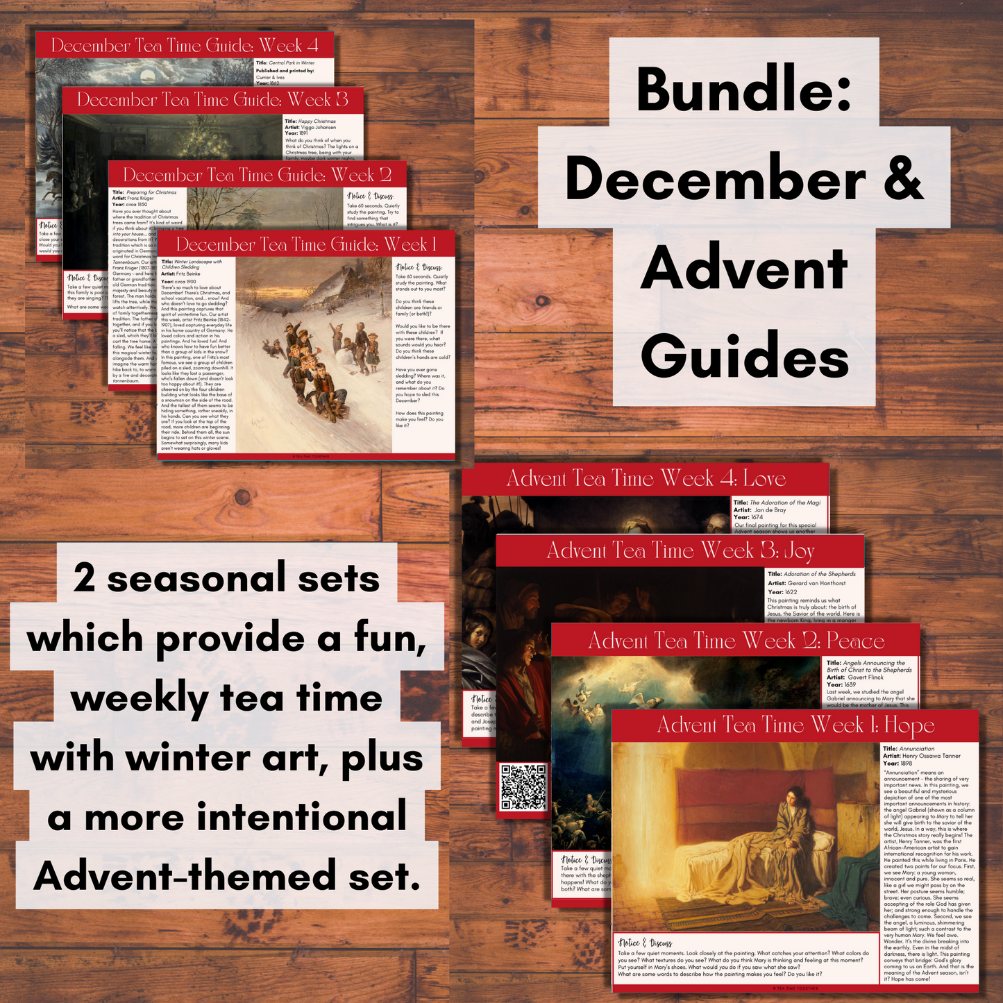 BUNDLE! December & Advent Tea Time Guides | Art, Poetry & Classical Music