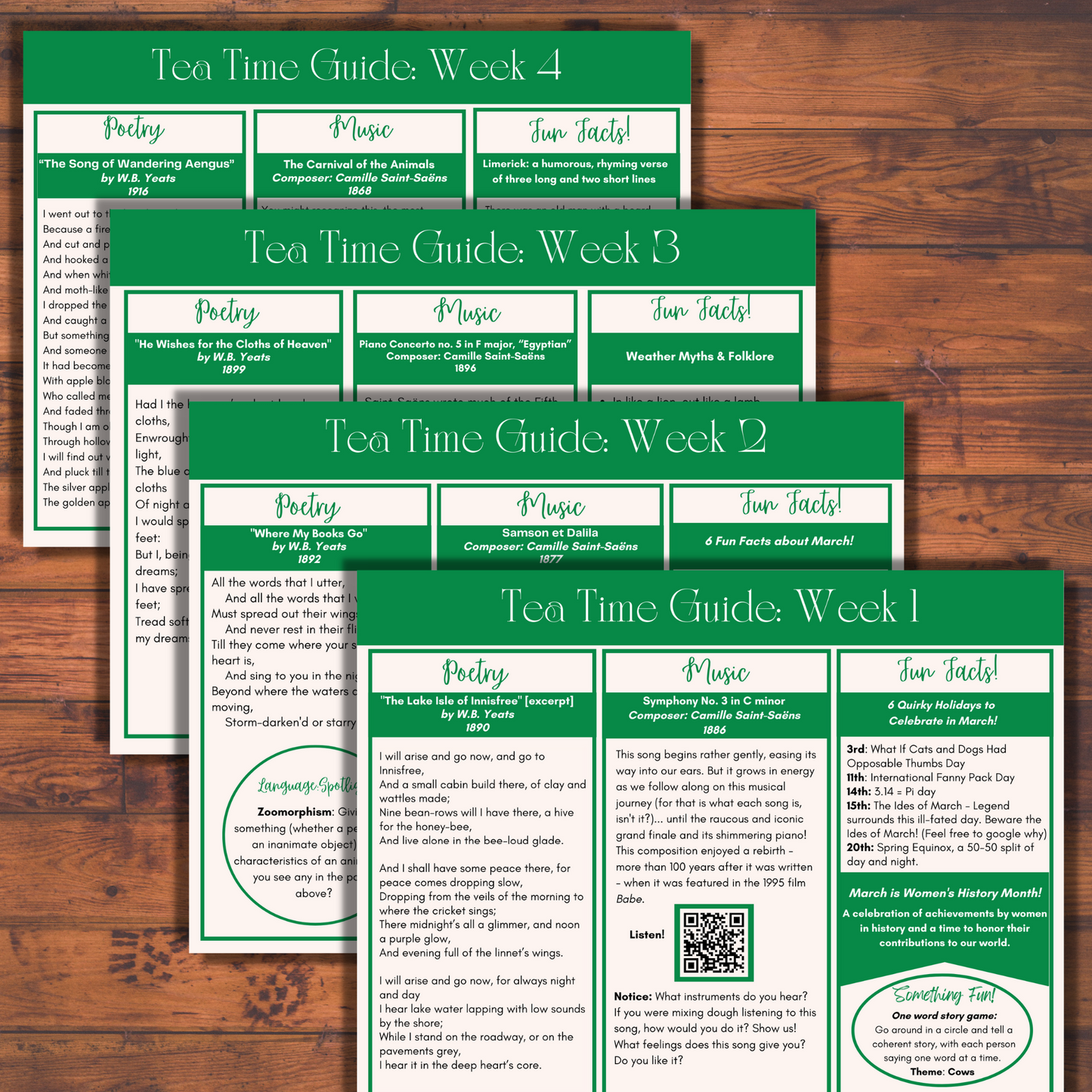 March Tea Time Guides | Art, Poetry & Classical Music