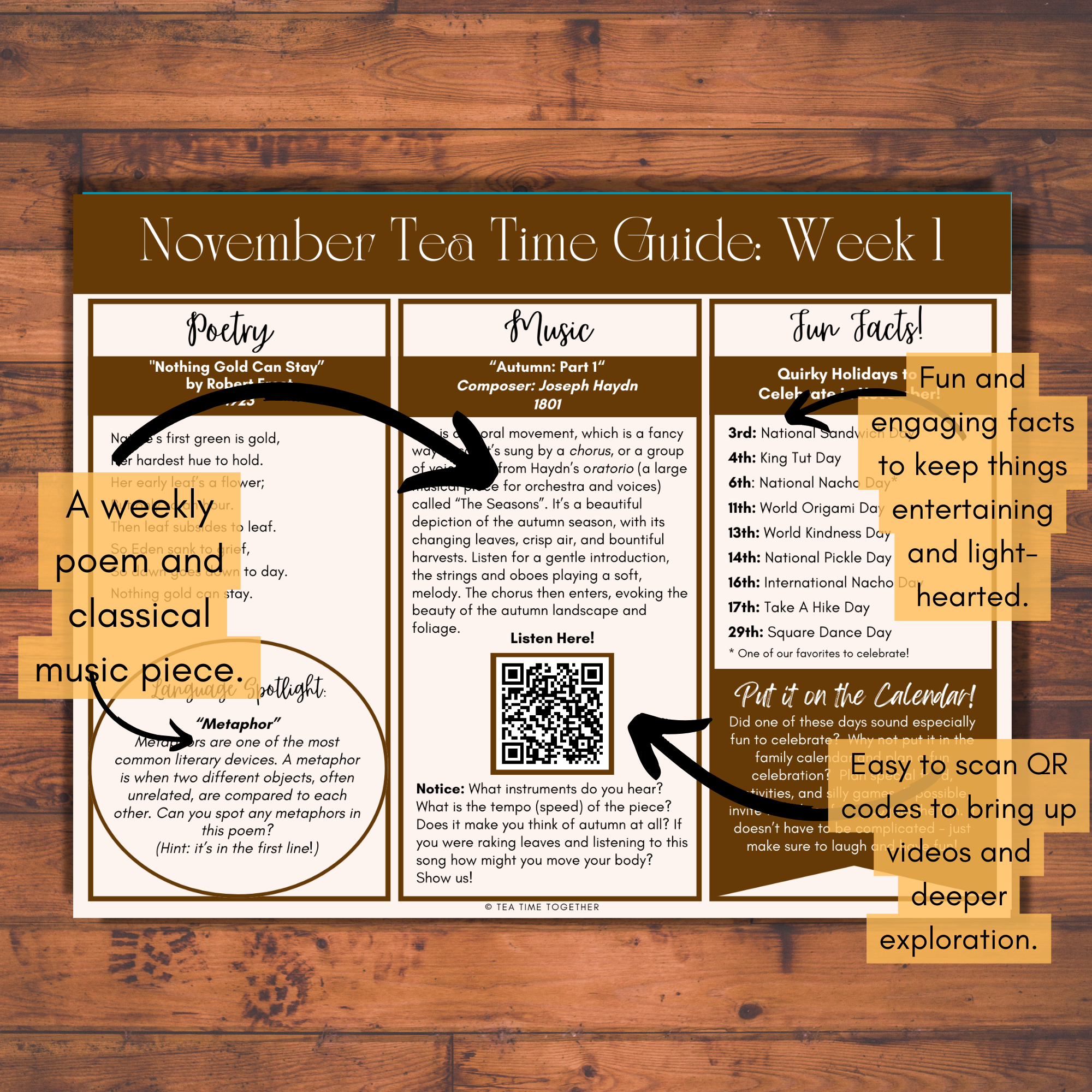 November Tea Time Guides | Art, Poetry & Classical Music